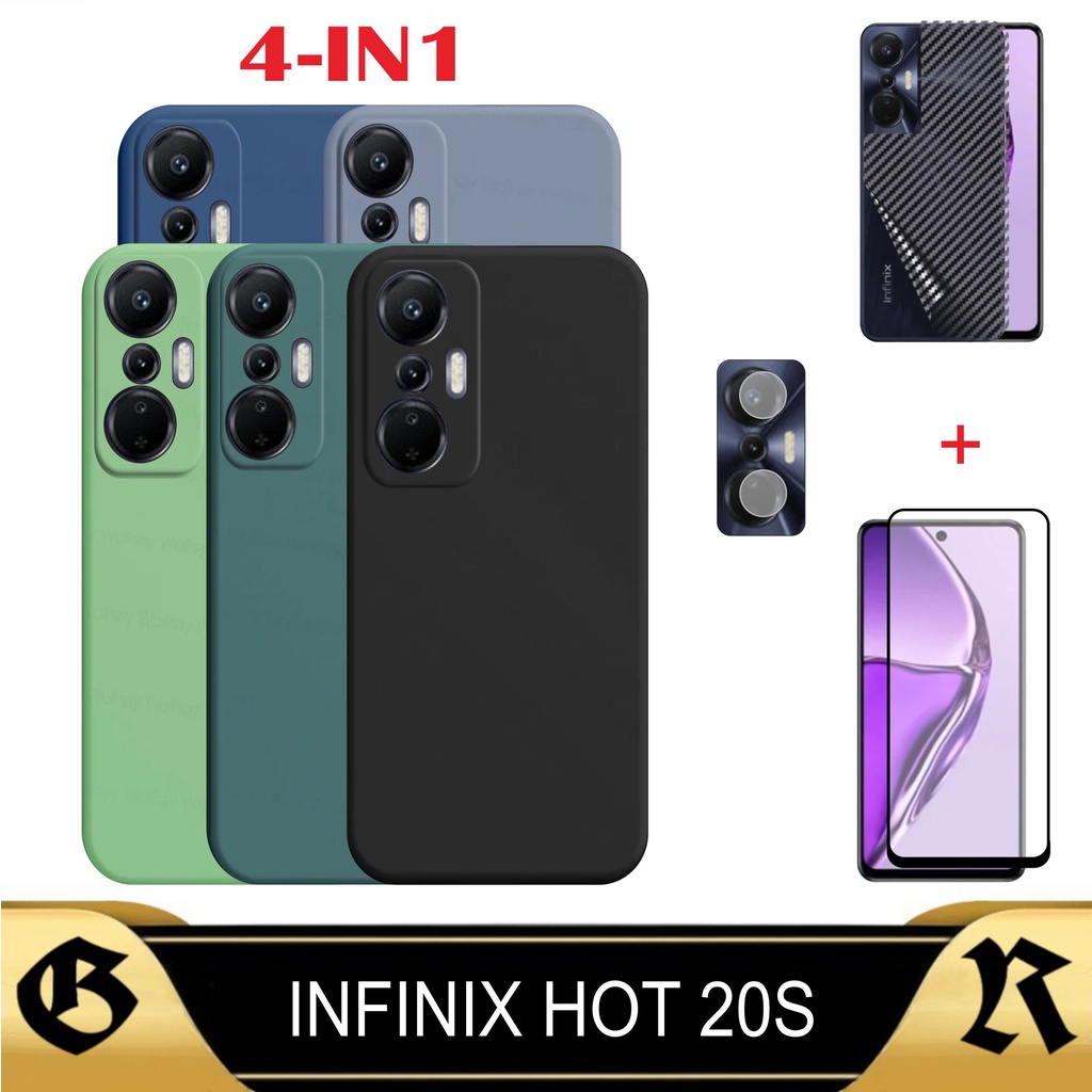 Jual Promo Paket 4in1 Case Infinix Hot 20s 2022 Premium Slim Matte