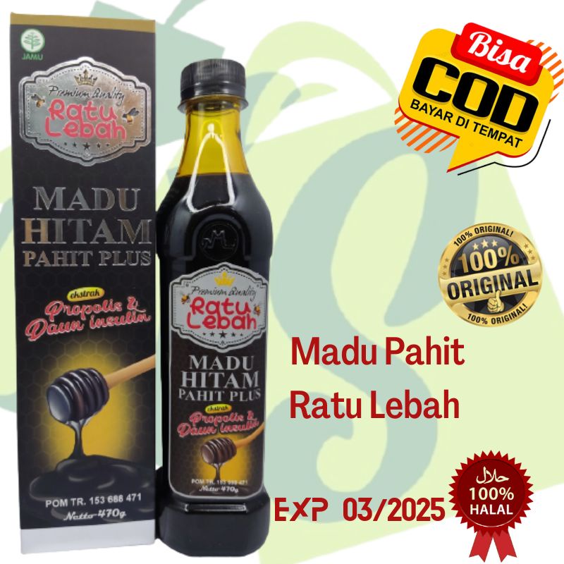 Jual Madu Hitam Pahit Ratu Lebah Plus Propolis Trigona Daun Insulin