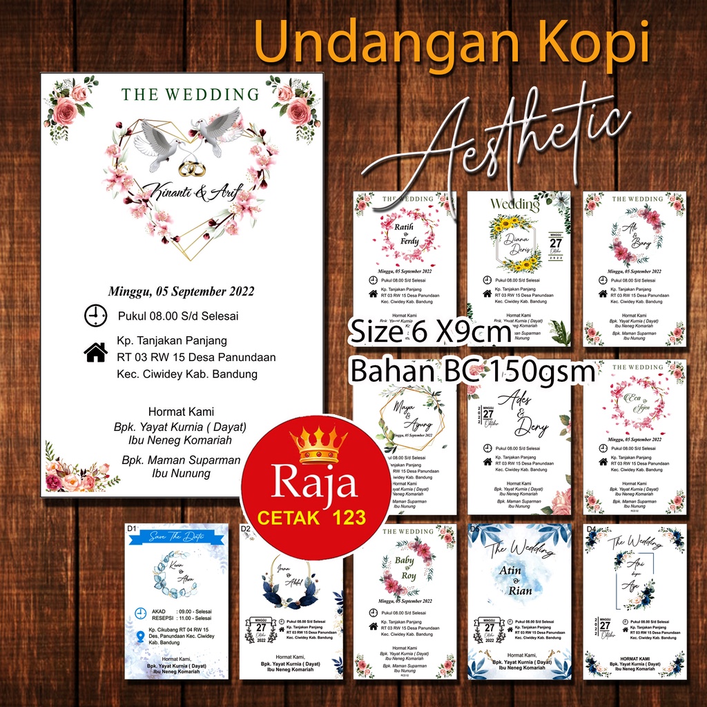 Jual UNDANGAN KOPI VIRAL AESTHETIC MURAH BAHAN TEBAL BC 150gsm Shopee