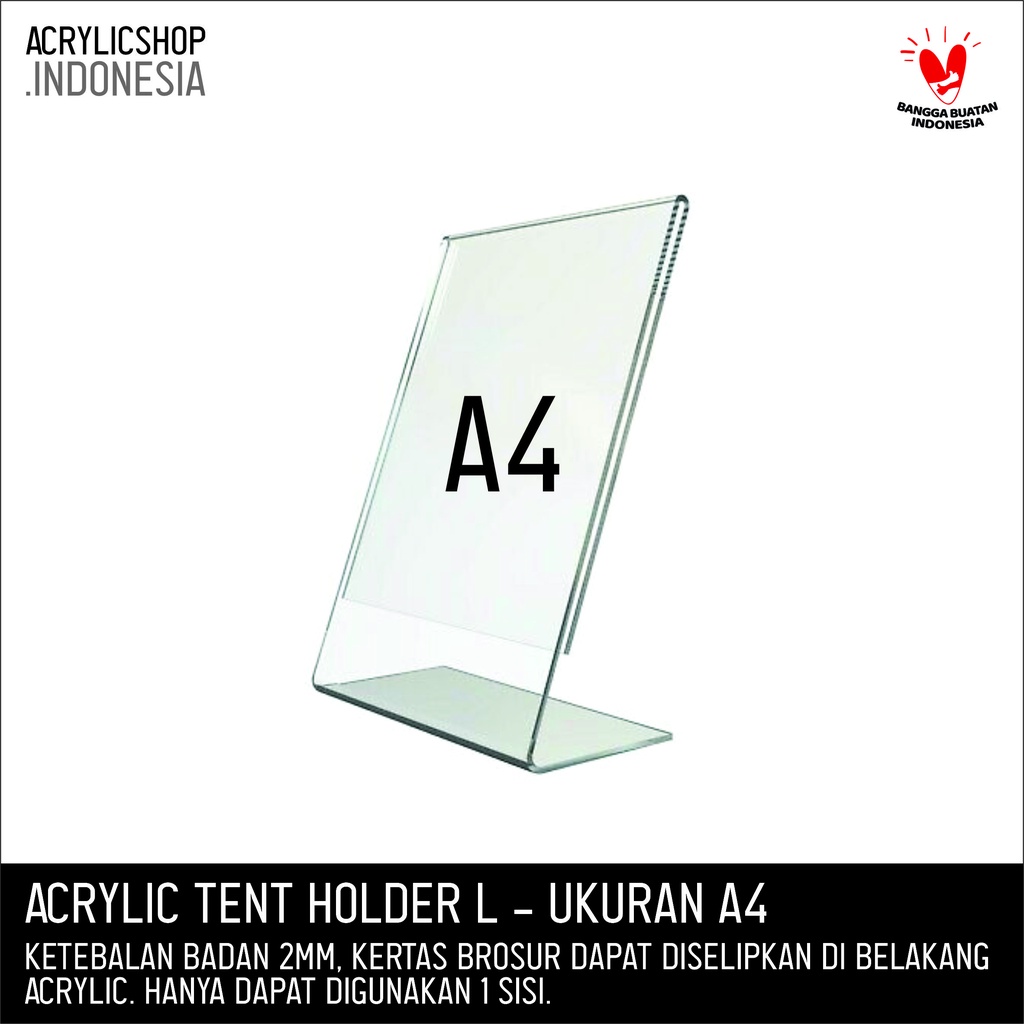 Jual Akrilik Tempat Brosur A Acrylic Tent Card Holder Stand Sisi