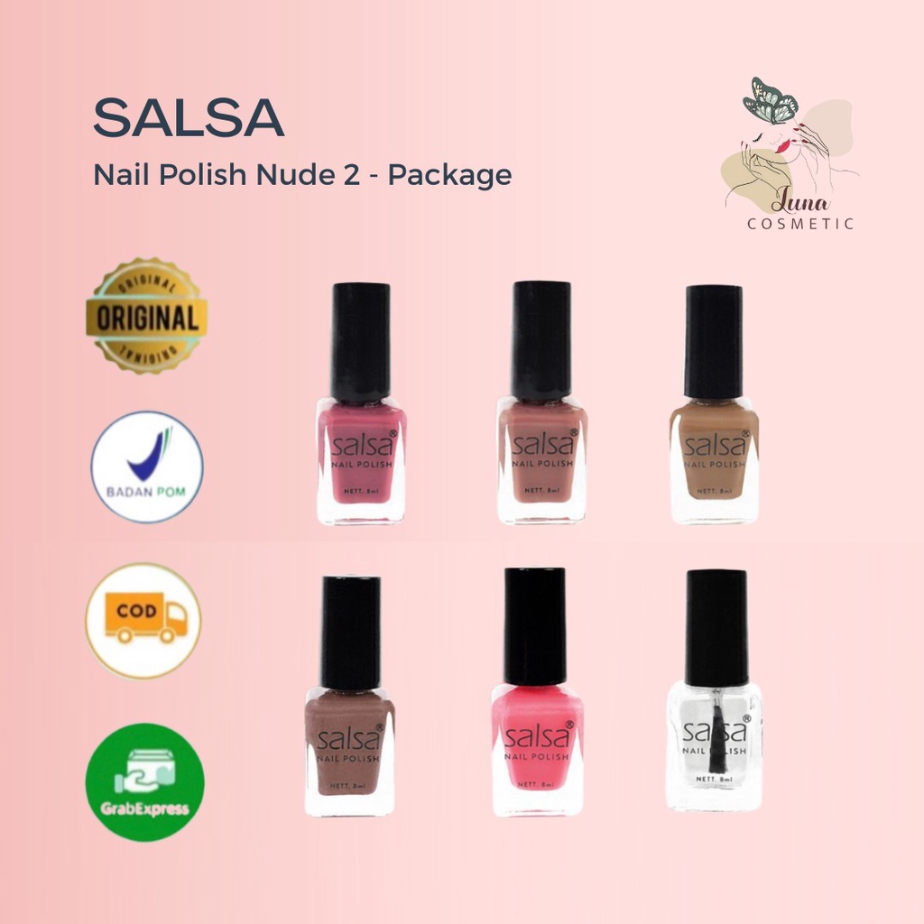 Jual SALSA Nail Polish Nude 2 Kutek Tahan Lama Cat Kuku Paket Isi 6