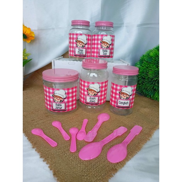 Jual Toples Plastik Ml Litlle Koki Pink Bumbu Dapur Free Label