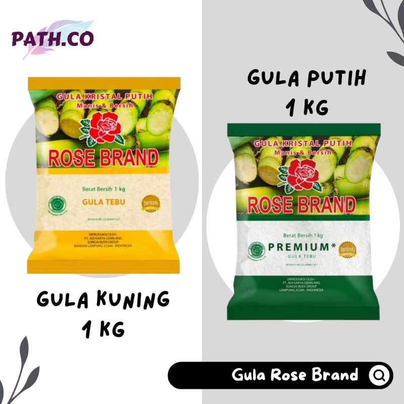 Jual Rose Brand Gula Pasir Kristal Kuning Putih Rosebrand Kemasan