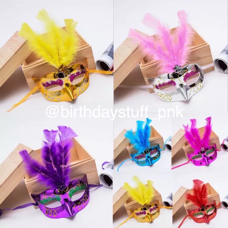 Jual Topeng Pesta Ulang Tahun Topeng Ukir Bulu Party Mask Shopee