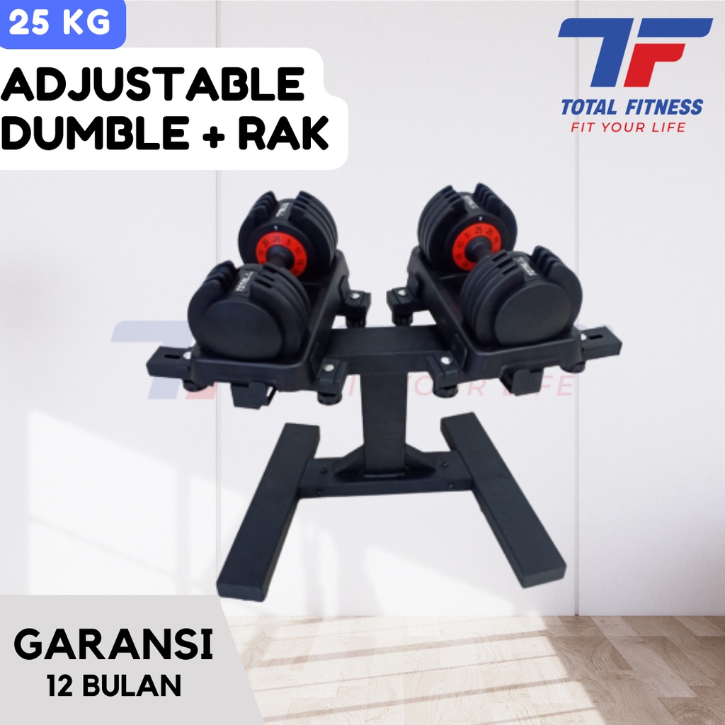 Jual Alat Olahraga Adjustable Dumble Kg Rack Total Fitness