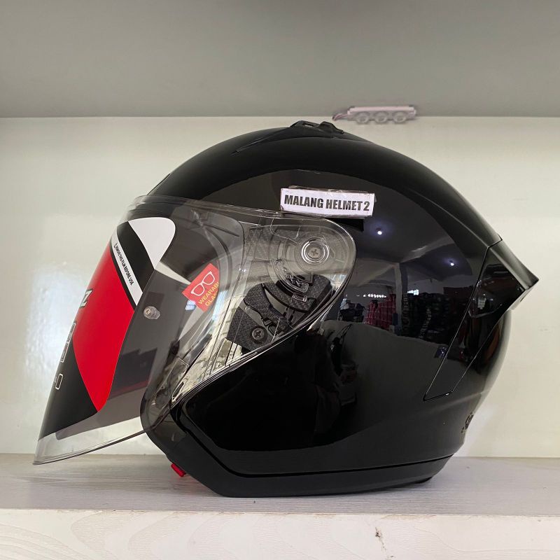 Jual Helm Half Face Njs Kronoz Solid Black Glossy Shopee Indonesia