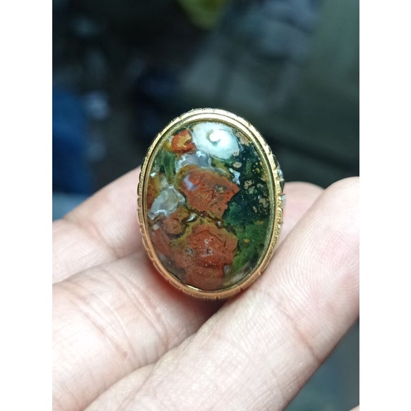 Jual Cincin Batu Akik Pancawarna Jreng Kembang Lain Bacan Garut