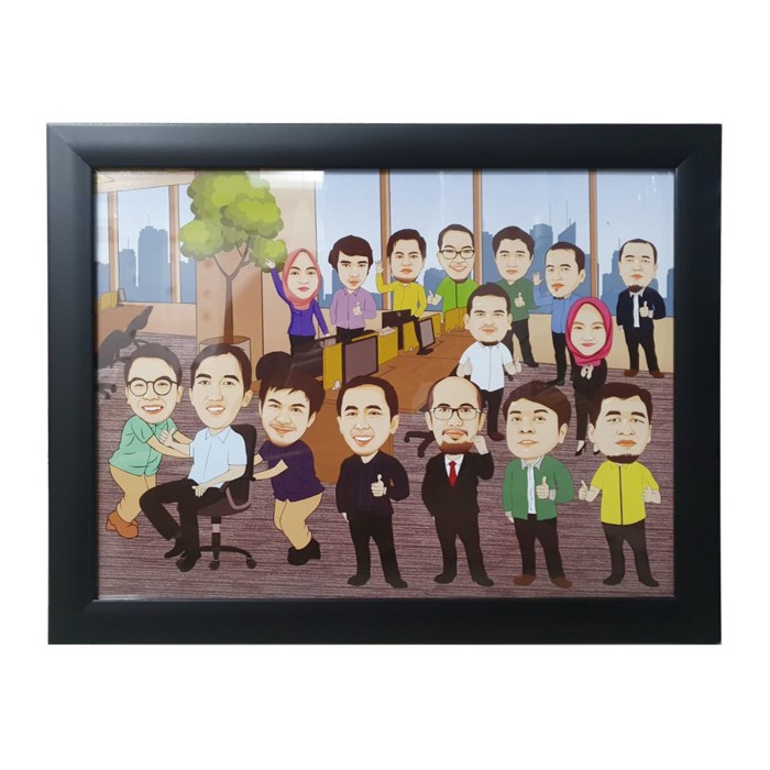 Jual Cetak Karikatur Dan Frame Bingkai Ukuran 12R 30x40 Cm Shopee