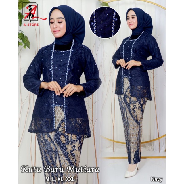 Jual Setelan Kebaya Brokat Kutu Baru Fayet Mutiara Kebaya Jumbo Ld