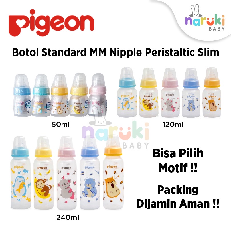 Jual Pigeon Botol Susu PP RP Standard MM 50ml 120ml 240ml Peristaltic