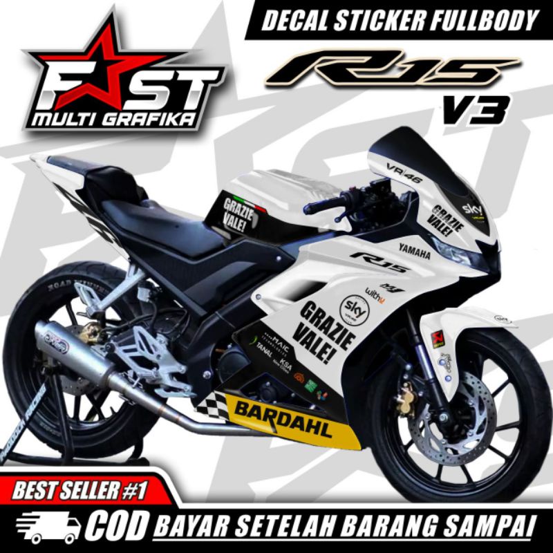 Jual Stiker Stripping Fullbody Untuk Motor R15 V3 Decal Stiker