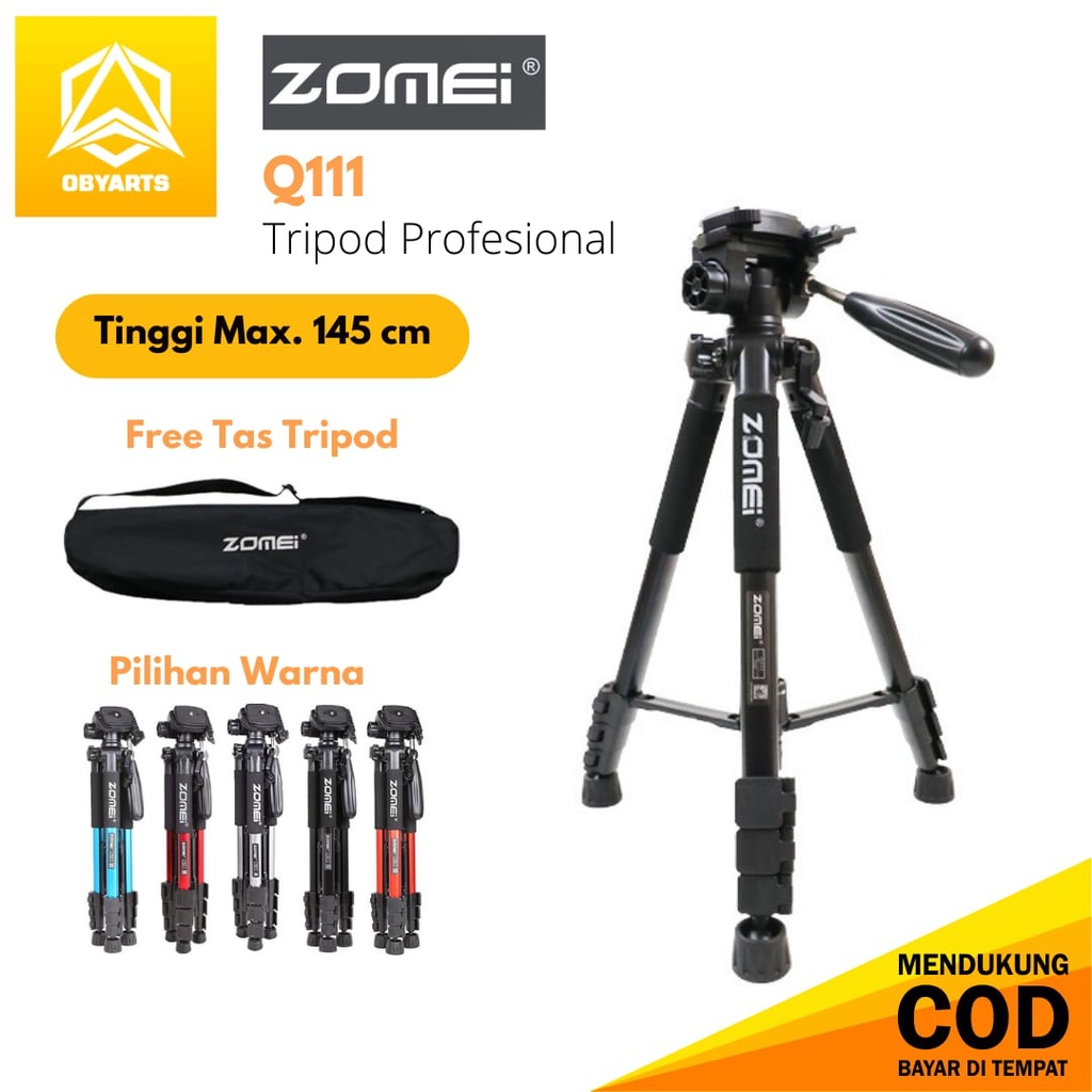 Jual Tripod Profesional Zomei Q111 Original Tinggi 145cm Tas Tripod