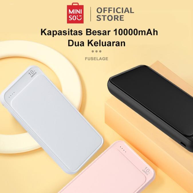 Jual MINISO Power Bank 10000mAh Mircro USB Type C 4 Port Mobile