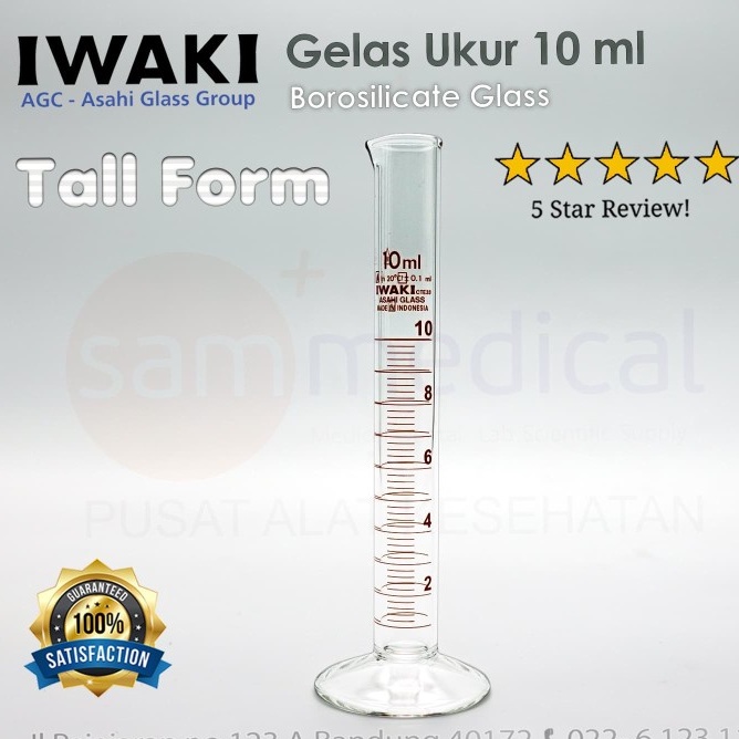 Jual IWAKI Pyrex Gelas Ukur Measuring Cylinder Gelas Takar 10 Ml