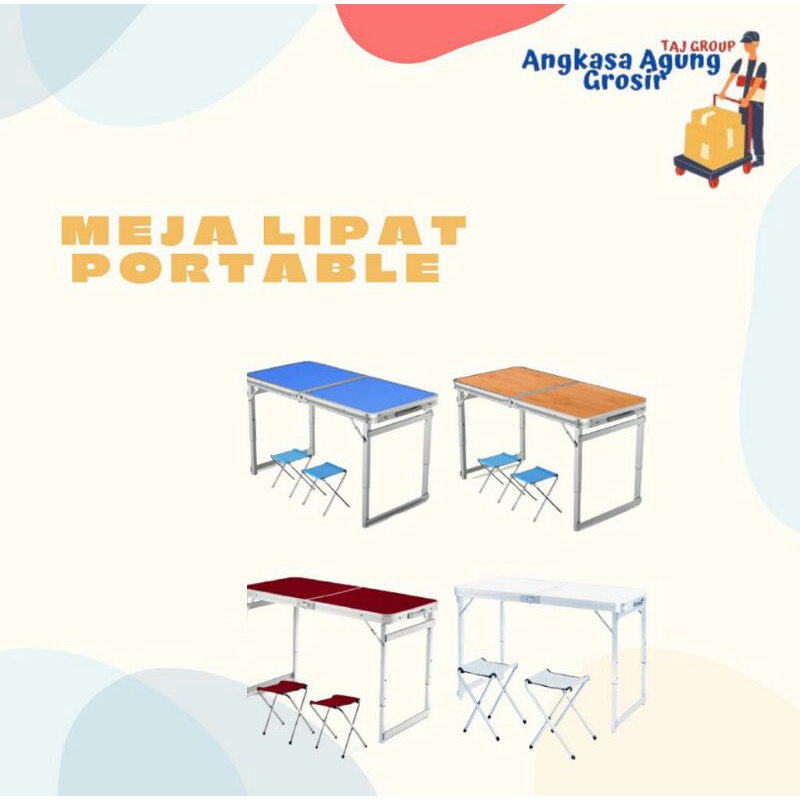 Jual MEJA LIPAT PORTABLE Meja Alumunium Meja Belajar Ukuran 160cm X