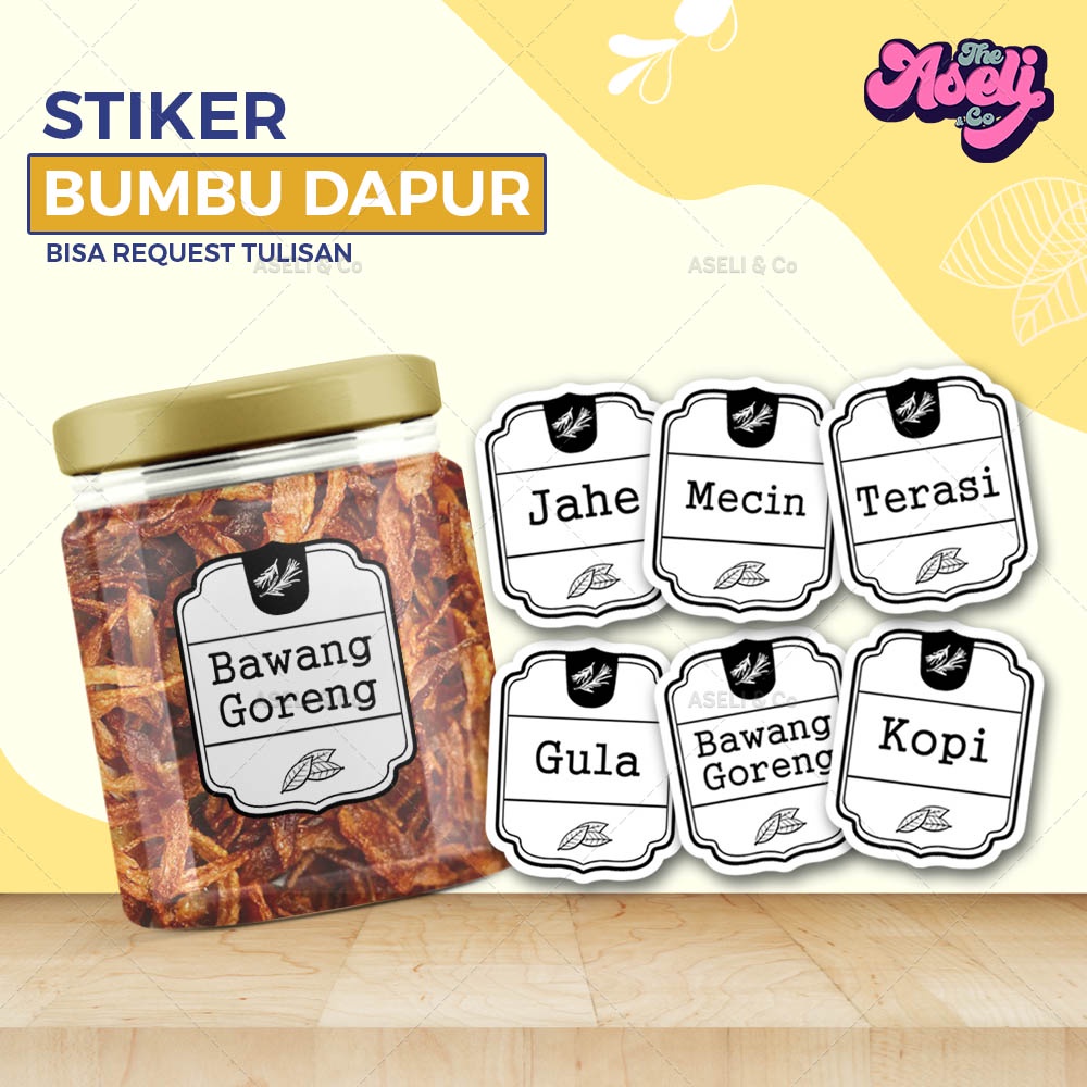 Jual Stiker Label Bumbu Dapur Waterproof Shopee Indonesia