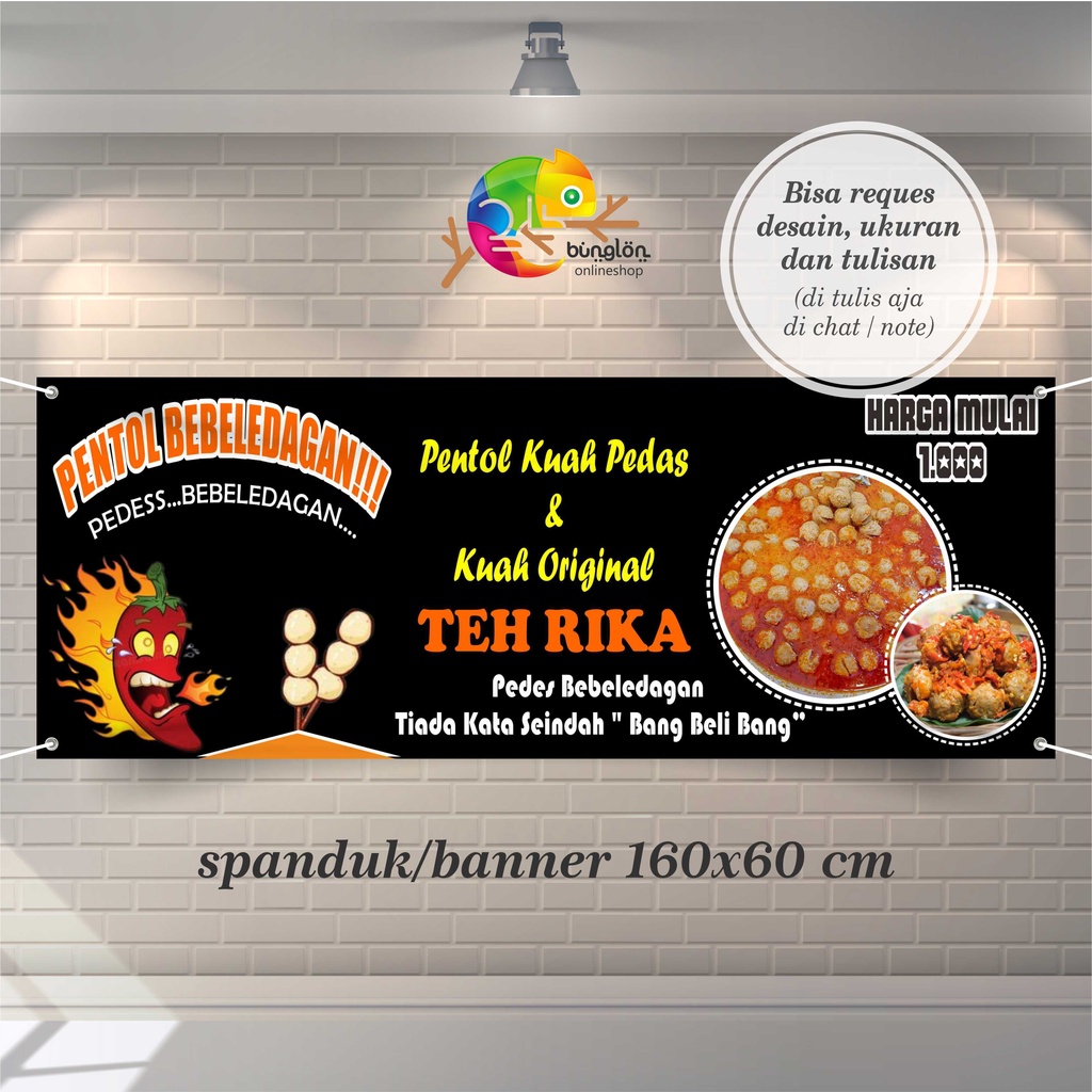 Jual Spanduk Banner Baso Pentol Free Desain Custom Shopee Indonesia