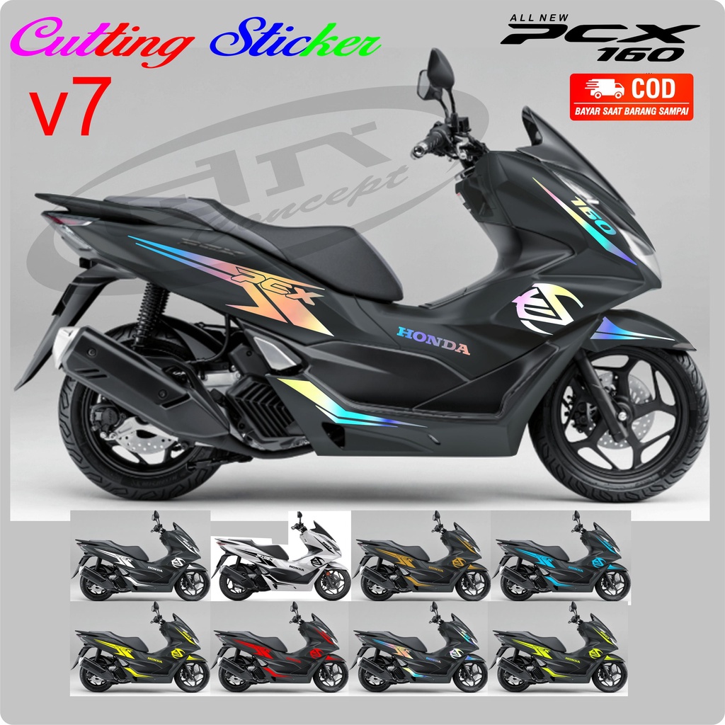 Jual Stiker Sticker Cutting Honda PCX 160 Variasi 7 Desain Hologram