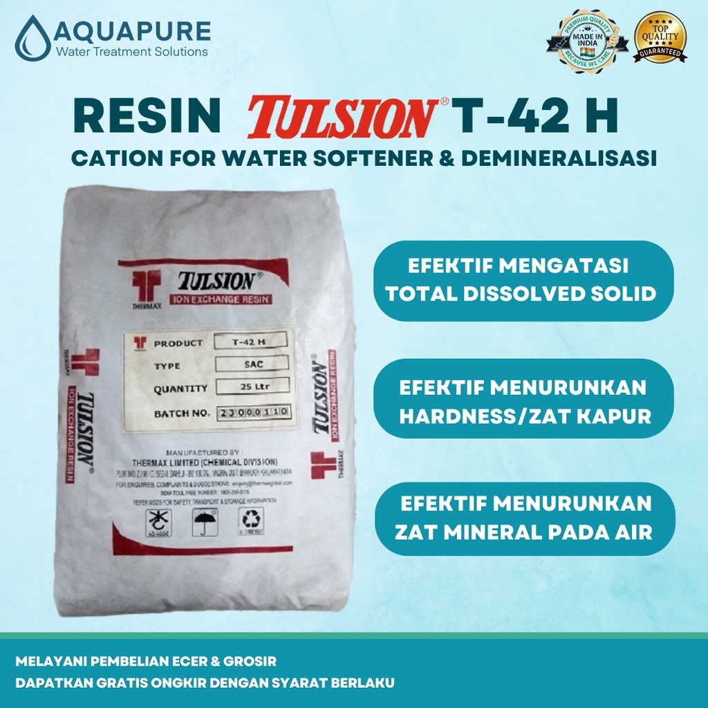 Jual Resin Kation Demin Tulsion T42H Cation Demineralisasi Shopee