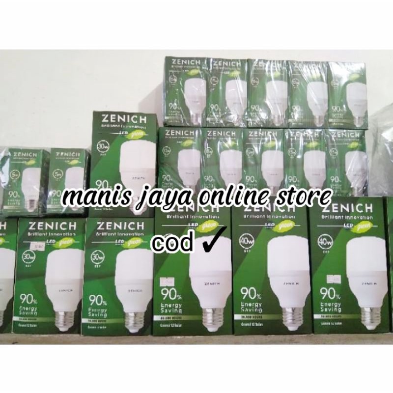 Jual Lampu LED ZENICH 20 Watt TABUNG PUTIH NYALA PUTIH TERANG GARANSI