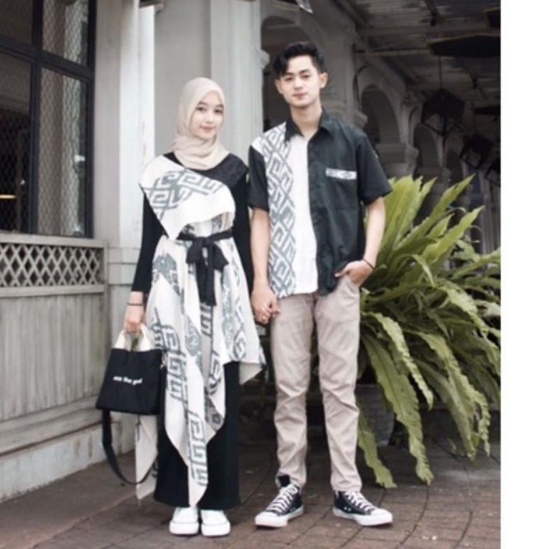 Jual Gratis Ongkir Couple Siera Dress Ivory Tenun Ikat Asli Couple