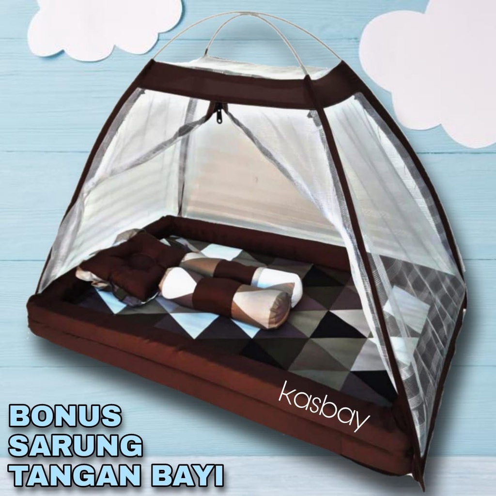 Jual Kasur Bayi Kelambu Set Lengkap Bantal Guling Bonus Sarung Tangan