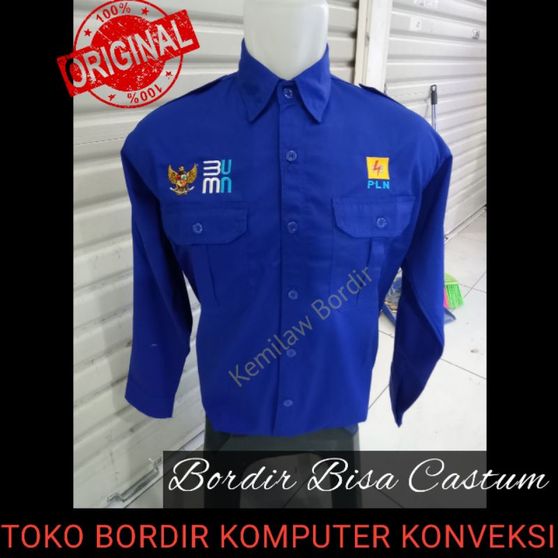 Jual Kemeja Bumn Pln Biru Lengan Panjang Seragam Pln Shopee Indonesia