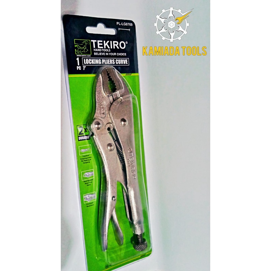 Jual Tang Stel 7 Inch Bengkok TEKIRO Tang Buaya 7 Inch Bengkok TEKIRO