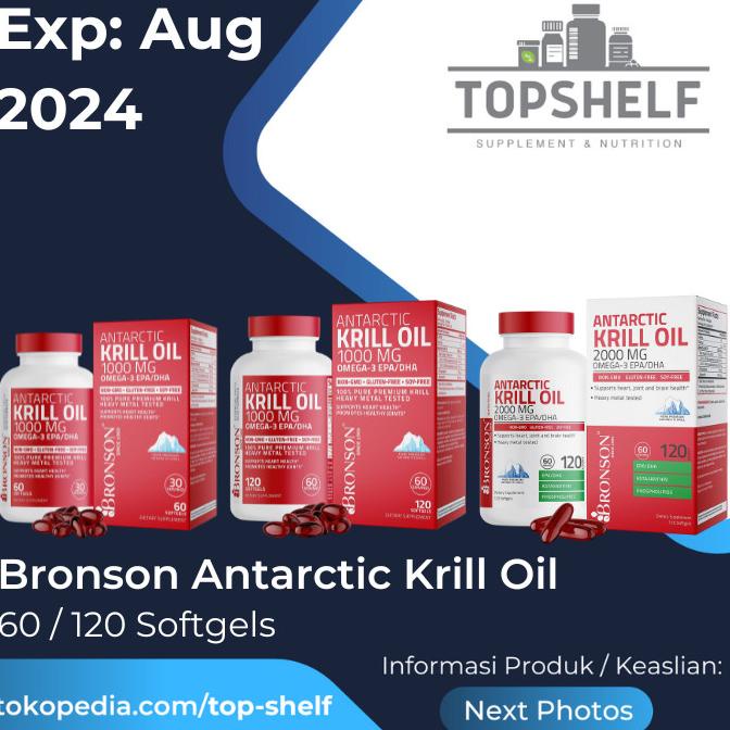 Jual Bronson Antarctic Krill Oil 1000Mg With Omega 3s EPA DHA