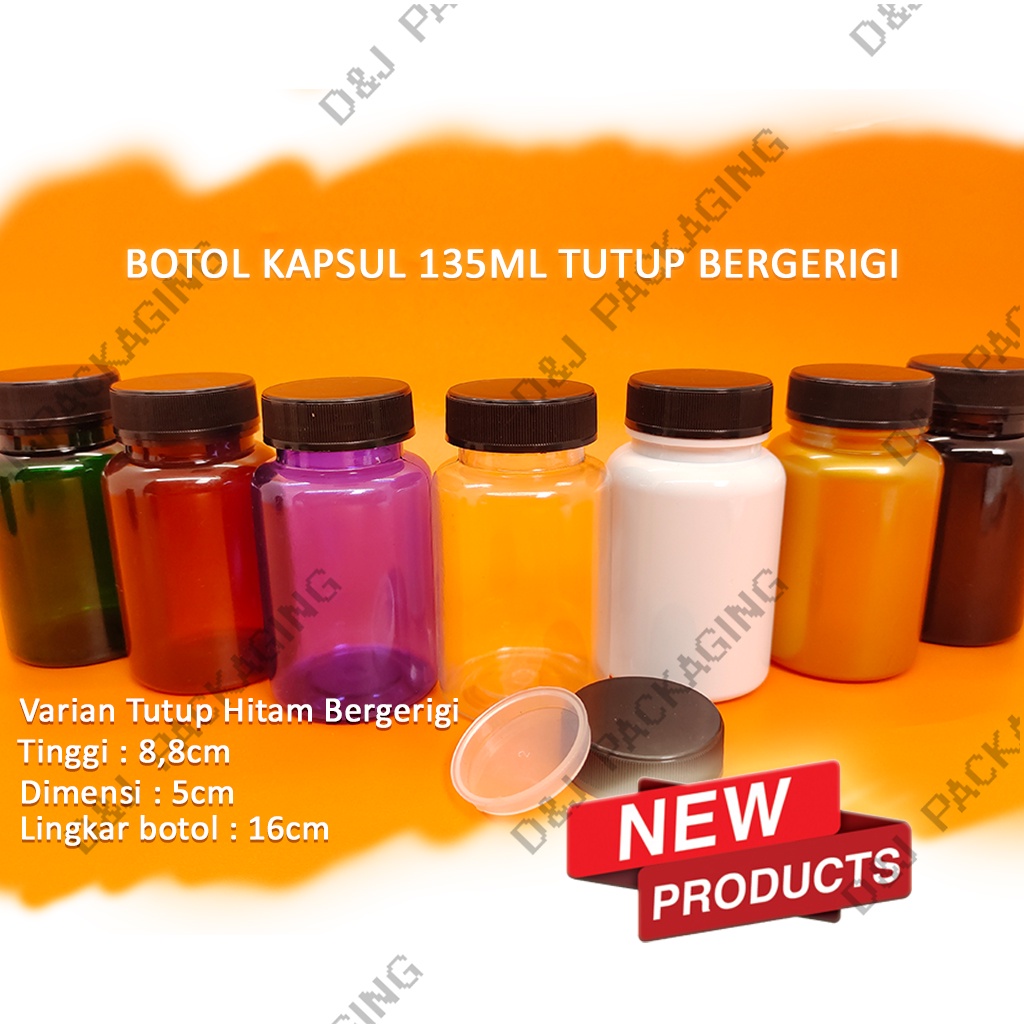 Jual Botol Kapsul Obat Isi Ukuran Ml Tutup Hitam Ulir Gerigi Free