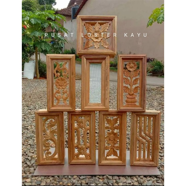 Jual Loster Kayu Angin Angin Rumah Ventilasi Rumah Kayu Jati Motif