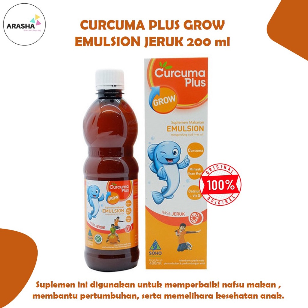 Jual CURCUMA PLUS GROW EMULSION RASA JERUK 200 ML Suplemen Vitamin