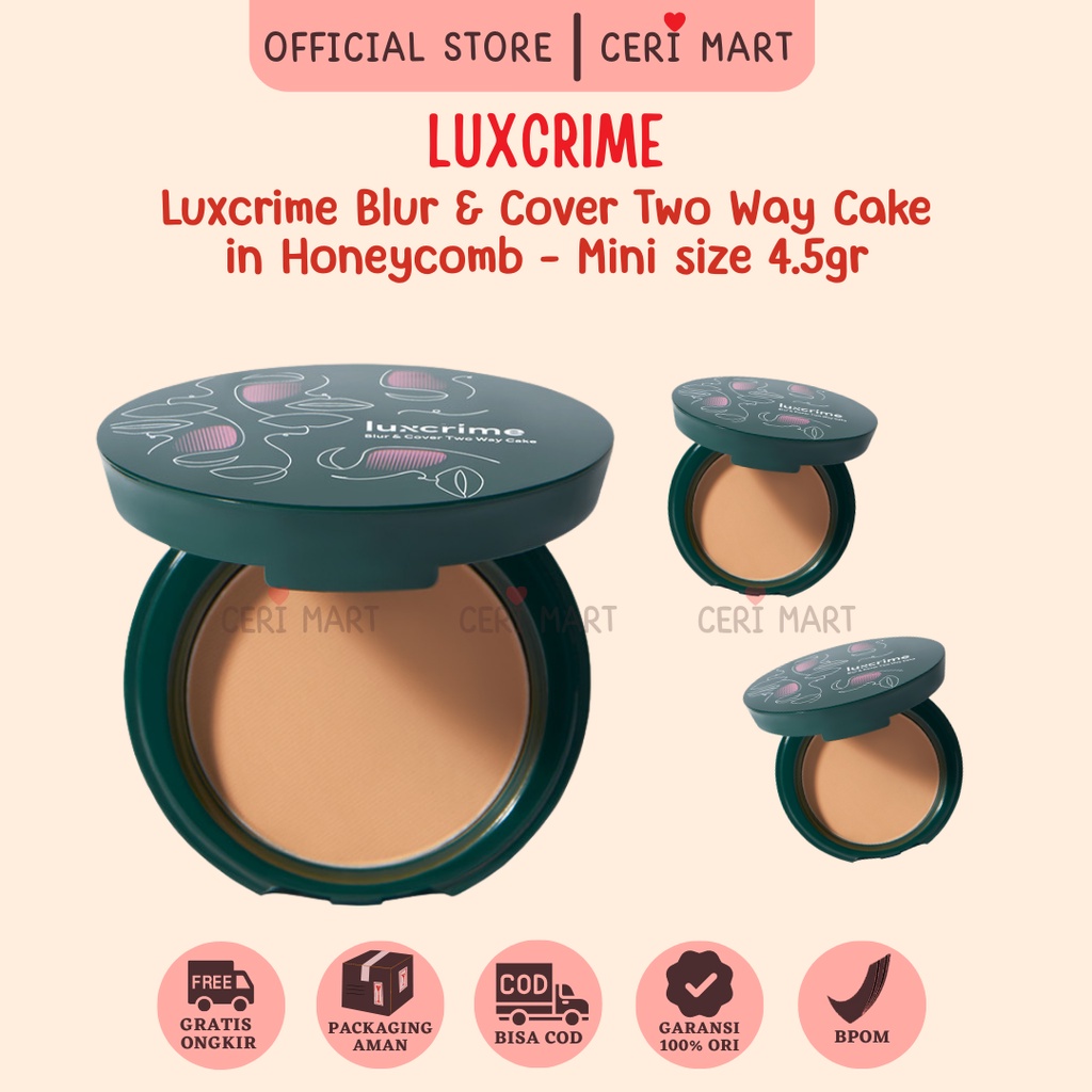 Jual Luxcrime Blur Cover Two Way Cake In Honeycomb Velvet Matte