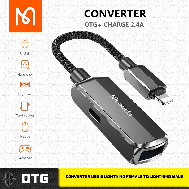 Jual Mcdodo Ca Converter Otg Usb To Lightning Charger Iphone