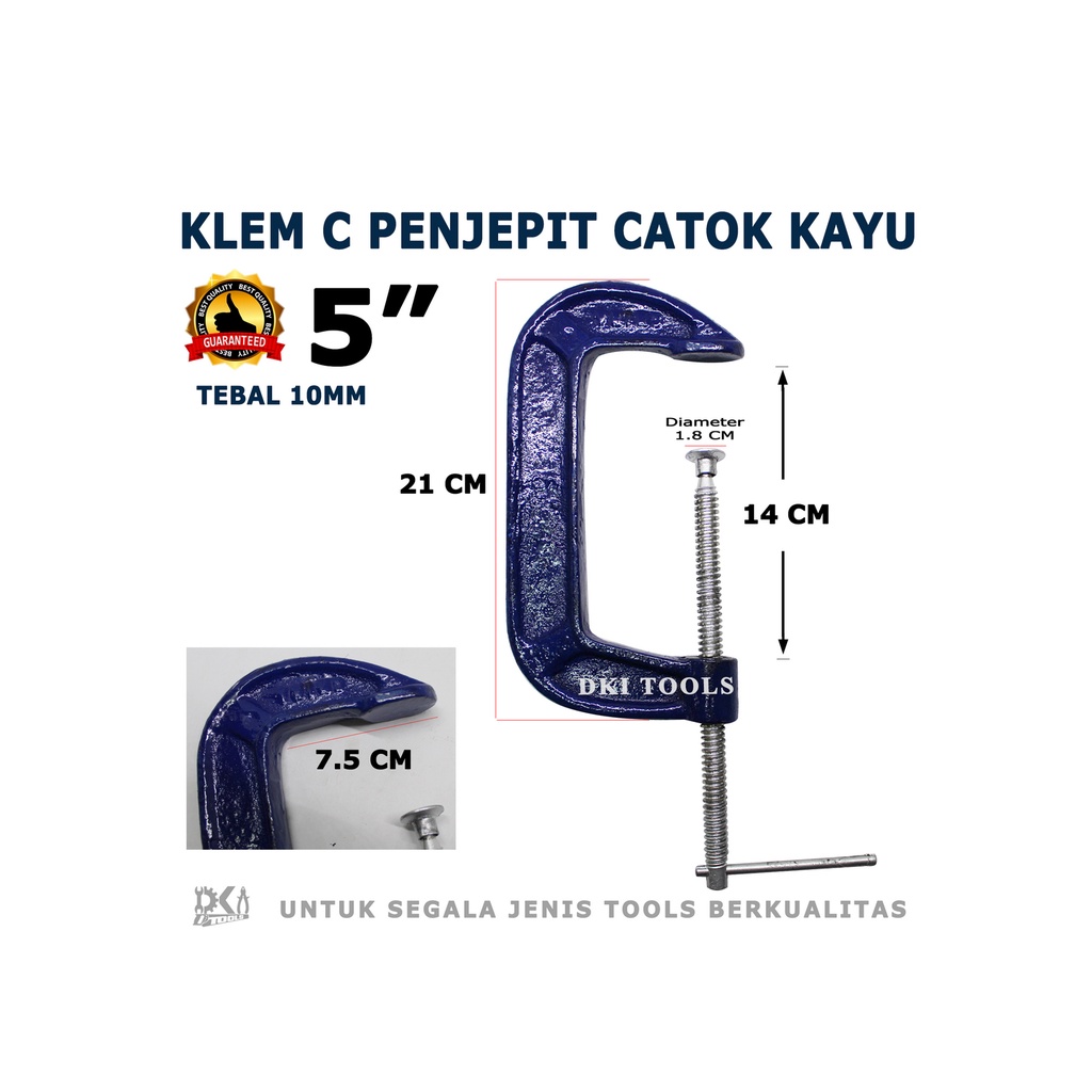 Jual Klem Clamp C G 5 Inch Catok Ragum Jepit Penjepit Press Kayu Besi