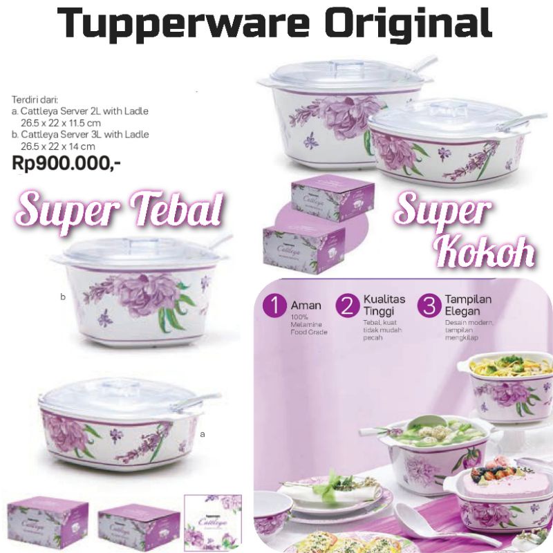 Jual Tupperware Original Premium Melamine Food Grade Super Tebal Set