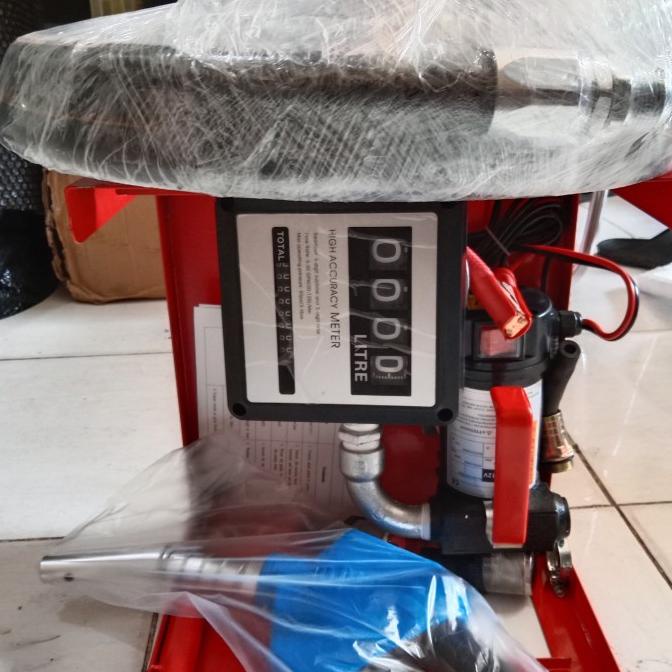 Jual Pompa Fuel Transfer Bbm Solar Minyak Set Flowmeter Dc 12V