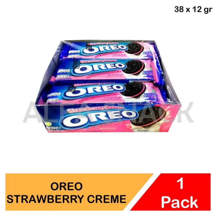 Jual Biskuit Mondelez Oreo Strawberry Creme Kemasan Box Pcs X