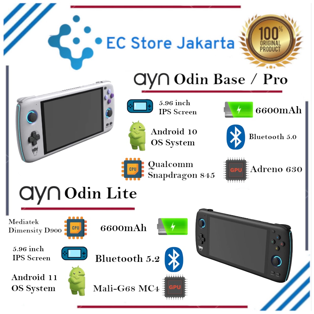 Jual AYN Odin Pro Base Lite Handheld Game Console Android System Video