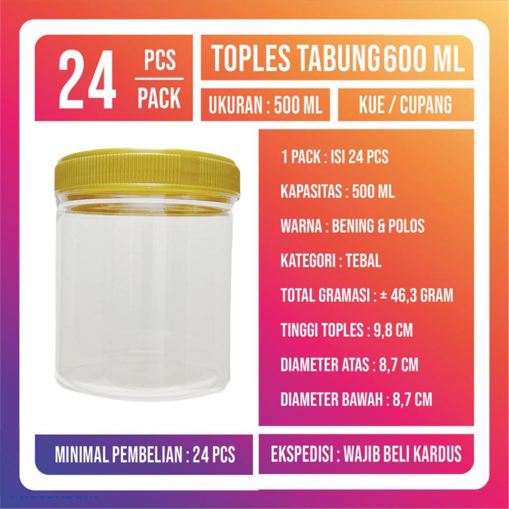 Jual Toples Plastik 600 Ml Toples Tabung 600 Ml Toples Hampers 600 Ml