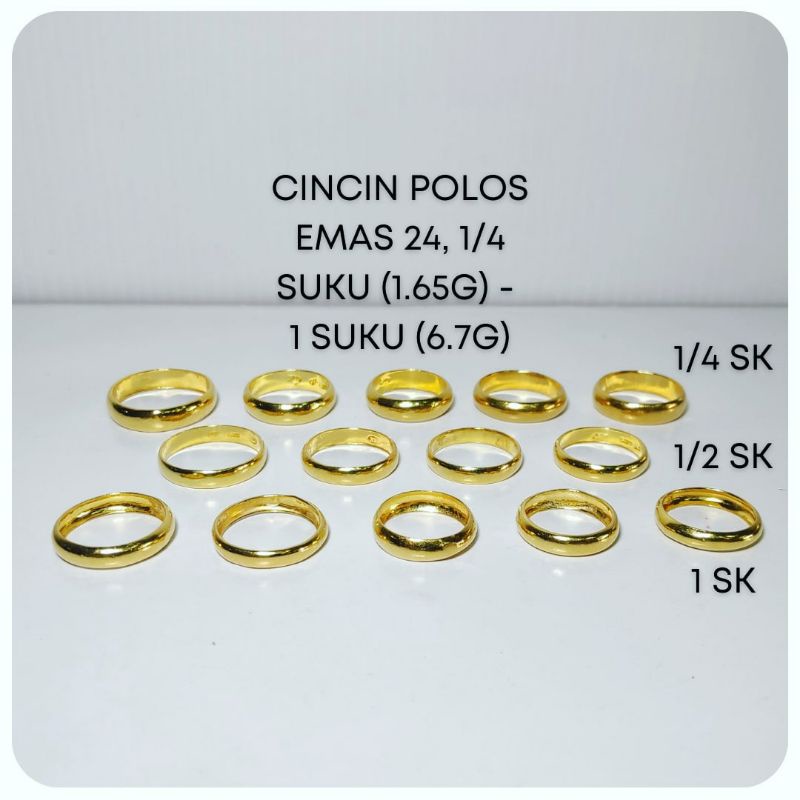 Jual Cincin Polos Dewasa Emas Asli 92 1 4 Sk 1 65gr 1 2 Sk 3 35gr