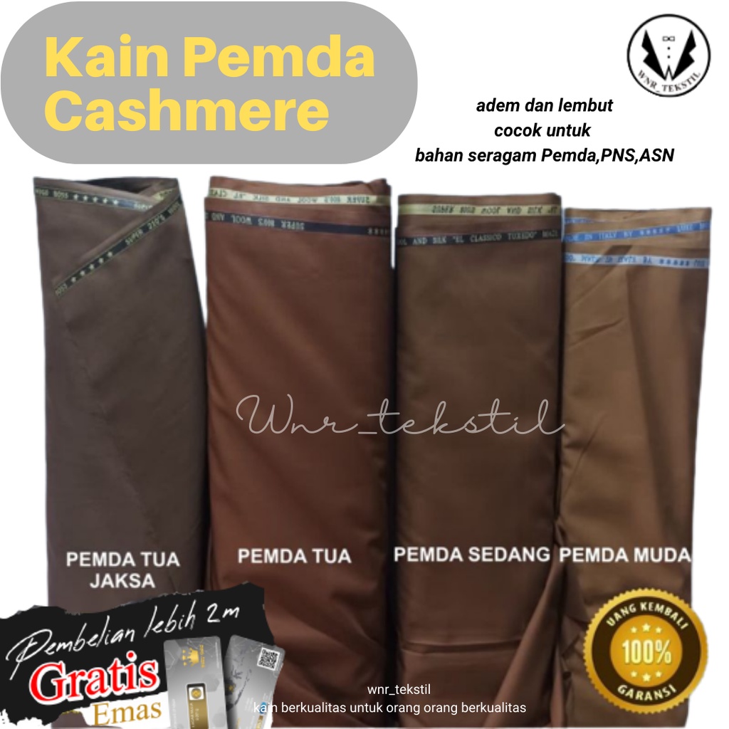 Jual Bahan Semi Wool Khaki Seragam Dinas Pemda Pns Asn Pdh Shopee