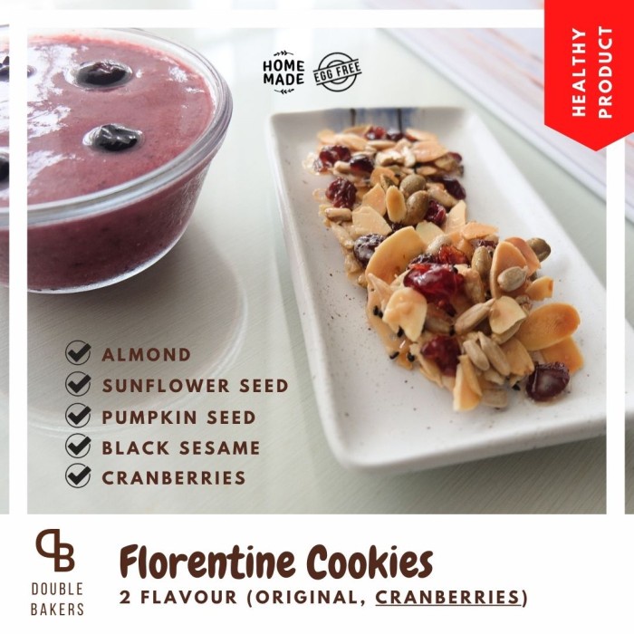 Jual Florentine Cookies Biskuit Almond Cemilan Snack Kue Kering