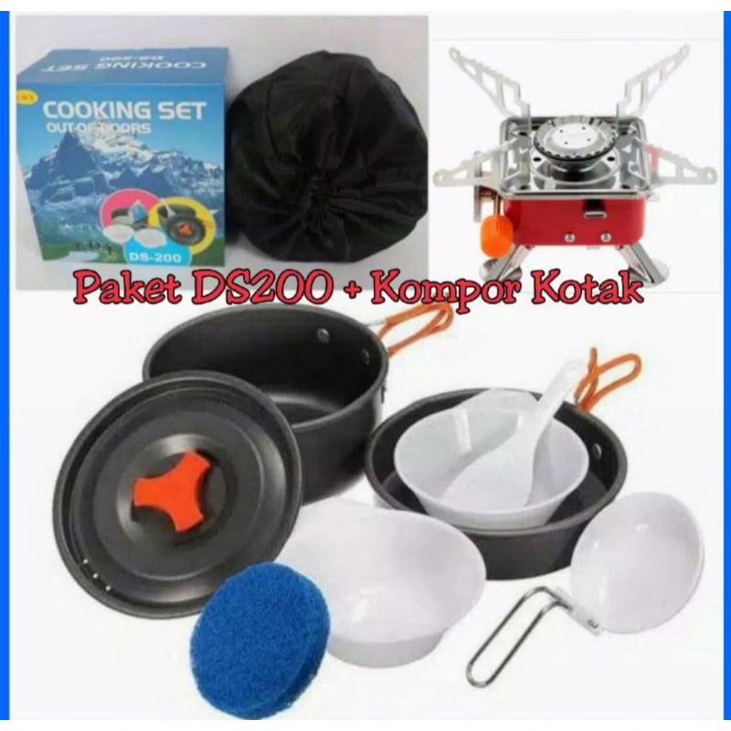 Jual Cooking Set Dan Kompor Portable Teko Ceret Ds Paket Kompor