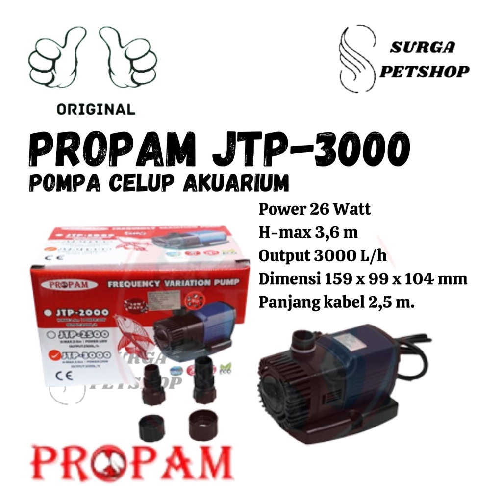 Jual Propam Jtp Pompa Air Celup Akuarium Kolam Ikan Water Pump