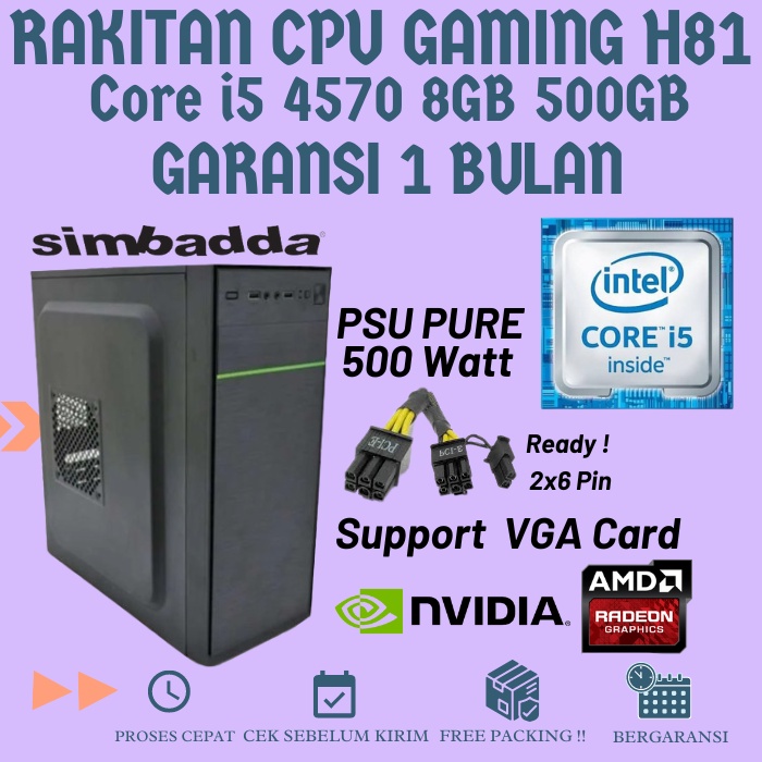 Jual Paketan Cpu Rakitan H Intel Core I Gen Ram Gb Ssd Gb