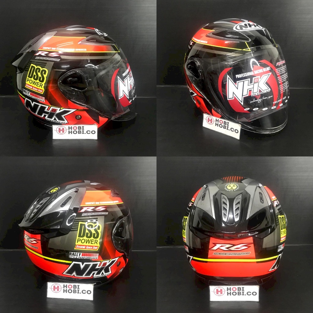 Jual Helm Nhk R Rally Black Red Doff Half Face Shopee Indonesia