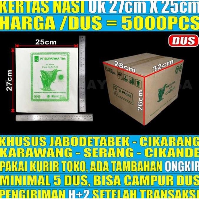 Jual Kurir Toko Kertas Nasi Kfc Pembungkus Nasi Per Dus Anti Minyak