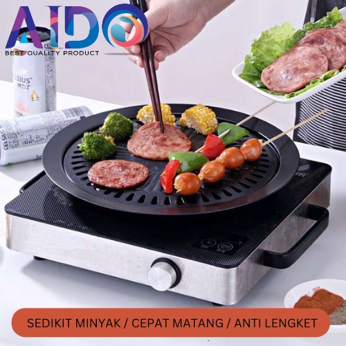 Jual Panggangan Bulat BBQ Alat Panggang BBQ Grill 30Cm Grill Pan Non