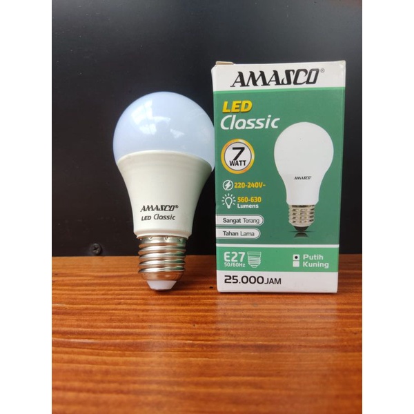 Jual Lampu Led Amasco Classic Watt Putih Shopee Indonesia